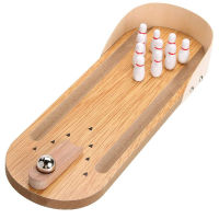 Wooden Mini Bowling Game เกมส์โบว์ลิ่งไม้มินิ ของเล่นสำหรับเด็ก เกม เกมส์กระดาน