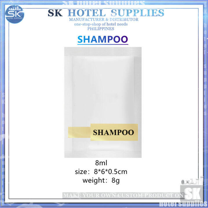 shampoo sachet 8ml for hotel resort airbnb travel staycation spa salon