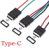 1Pcs USB 3.1 Connector Type-C 4Pin 2 Welding Wire Female Waterproof Female Socket Rubber Ring High Current Fast Charging port