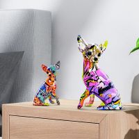 Chihuahua Statue Interior Decor Graffiti Color Chihuahua Multi Color Dog Statue Home Decor Chihuahua Splash Color Dog Art Statue