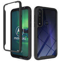 【✇】 C&amp;T e-Mart Moto G8 Plus Case, WindCase Dual Layer โปร่งใสกลับกันชนทนทานไม่มีกันกระแทก Full Body สำหรับ Moto G8 Plus