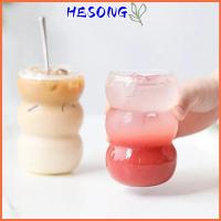 HESONG จุได้มาก แก้วกระจกถ้วย บอโรซิลิเกตสูง โปร่งใสโปร่งใส ถ้วยชาผลไม้เครื่องดื่มเย็นๆ ที่มีคุณภาพสูง กันความร้อน แก้วกาแฟถ้วย บ้านในบ้าน