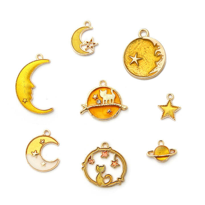 8ชิ้น-ถุงแฟชั่นโลหะเคลือบโลหะ-charms-sun-moon-star-celestial-charm-จี้สำหรับ-diy-เครื่องประดับหัตถกรรมทำสร้อยคอสร้อยข้อมือต่างหูอุปกรณ์เสริม