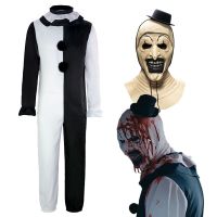 Art The Clown Cosplay Costume Terrifier 2 Cosplay Jumpsuit Clothing Bodysuit Masks Suit Halloween Carnival Costume For Men