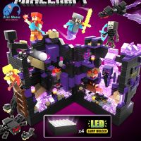 [LEYU] Minecraft Series Building Blocks Cave Castle Lighted Fortress ของเล่นสำหรับเด็ก Christmas Gift