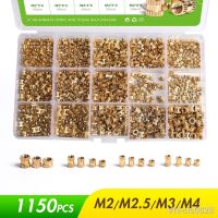 ✵◘ 60/660/1150 Pcs Threaded Insert Embedment Nuts Set M2 M2.5 M3 M4 M5 M6 Female Hot Melt Thread Brass Knurled Nut Assortment Kit