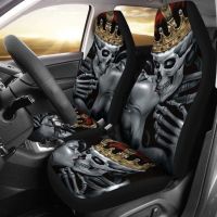 Set Of 2 Skull King Queen Skull Car Seat CoversPack of 2 Universal Front Seat Protective Cover