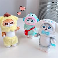 Cartoon Shark Cat Plush Dolls Crossdressing PomPomPurin Standing Plush Toys Pendants Clownfish Cute Cats Toy Bag Accessories