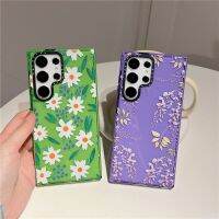 S23 Samsung Galaxy S22พิเศษเคสโทรศัพท์พิเศษ TPU,ลายปักเล็กๆน้อยๆเก๋ไก๋มีเอฟเฟกต์กากเพชรแบบสดใสดอกกล้วยไม้สีม่วงเคส TPU แบบนิ่มกันกระแทก