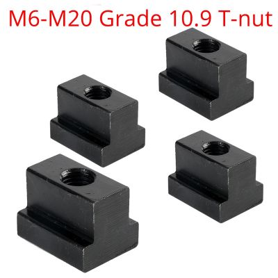 ♞ M6 M8 M10 M12 M14 M16 M18 M20 Clamp Table Slot Milling T Nut Block Slot Slider Machine Tool Black Grade 10.9 T-slot Nuts Screw