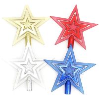 10cm Christmas Tree Topper Star Happy Christmas Treetop Star Festival Decoration For Home House Table Topper Decor