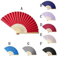 Traditional Chinese Fans Hand Held Fans Paper Bamboo Folding Fans Handheld Folded Fan for Church Wedding Hand Holding Fans Decor