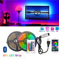 5โวลต์ USB หลอดไฟ LED Strip บลูทูธ1เมตร2เมตร5เมตร10เมตร15เมตร20เมตร30เมตร RGB 5050 2835ทีวีพื้นหลังแสงตกแต่งบ้านนางฟ้าไฟ LED