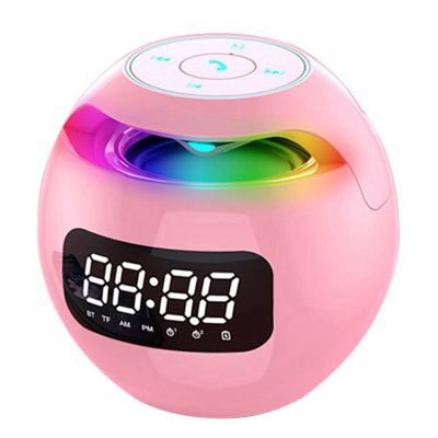 Mini Alarm Clock Bluetooth Speaker Wireless Sound Box with Induction Head LED Display Hifi TF Card Music Player