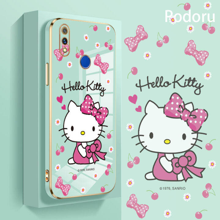 เคส-oppo-realme-3-pro-ชุบทองเรียบง่ายสุดหรูเคสโทรศัพท์-hello-kitty-เคสซิลิโคนแบบนิ่ม