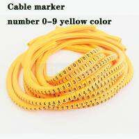 PVC cable marker EC-0 EC-1 Cable Wire Marker Number 0 to 9 Cable Size 1.5 sqmm yellow color PVC cable markers insulation marker