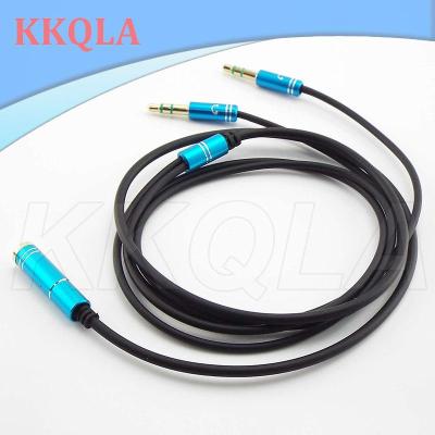 QKKQLA 3.5mm Jack Audio Splitter Aux Extension Cable Female to 2 Male Headphone For Microphone Headset Phone Computer