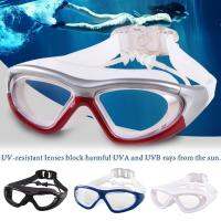 Swimming Goggles Large Frame Transparent Antifog Waterproof UV Protection Swimming Goggles Earplugs Goggles 2 In 1 Goggles