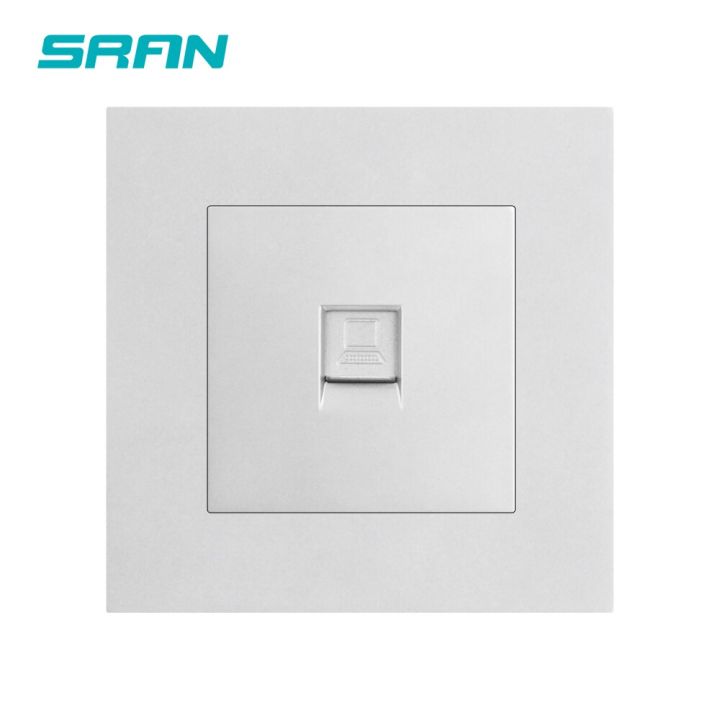 sran-wall-rj45-socket-5-category-computer-network-interface-new-flame-retardant-pc-panel-86mm-86mm-white-internet-outlet