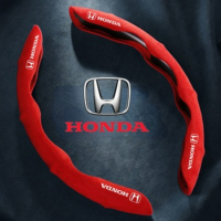 [ Honda ] ปลอกหุ้มพวงมาลัย หนังนิ่มกันลื่น ของแต่งรถ หนังคุณภาพสูง ปลอกหุ้มกันเหงื่อ อุปกรณ์ตกแต่งรถยนต์ HONDA Civic City Fit Jazz CR-V HR-V