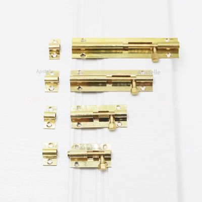 4 Size Gate Safety Hardware Screws 1.5/2/3/4 Inch Gold Color Top Selling Brass Doors Slide Latch Lock Bolt Latch Barrel Home Door Hardware Locks Metal