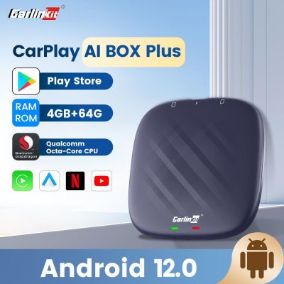 Carlinkit CarPlay Ai Box Plus แอนดรอยด์ 12 4+64GB QCM 8-Core 6125 ไร้สาย CarPlay Android Auto Netflix IPTV 4G LTE ซิม