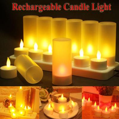 Candle Light LED Rechargeable Candle Lamp LED Candle Night Light Simulation Flame Tea Light for Home Wedding Decoration