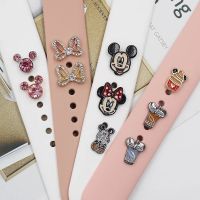 Disney Mickey Watch Band Charms for Iwatch Silicone Bracelet Decoration Mickey Minnie Cartoon Accessories for Apple Watch Band