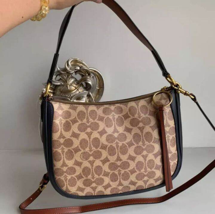 Original Coach 52577 Sutton Crossbody Hobo in Signature Coated Canvas