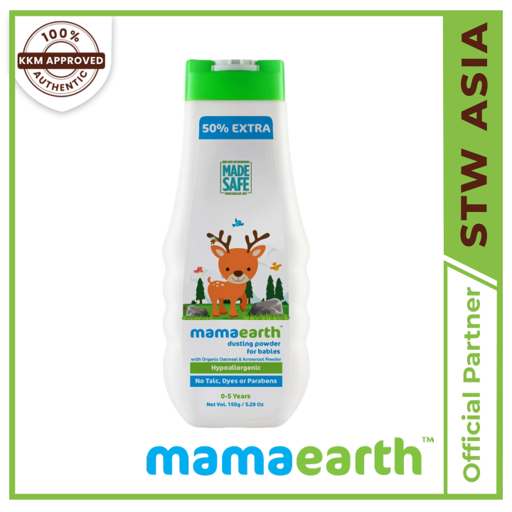 Mamaearth Diaper AntiRash Dusting Baby Powder with Organic Oatmeal and