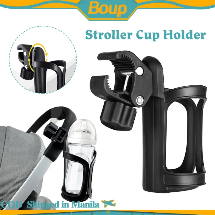 Universal Stroller Cup Holder Black 360 Degrees Large Caliber Rotation ...