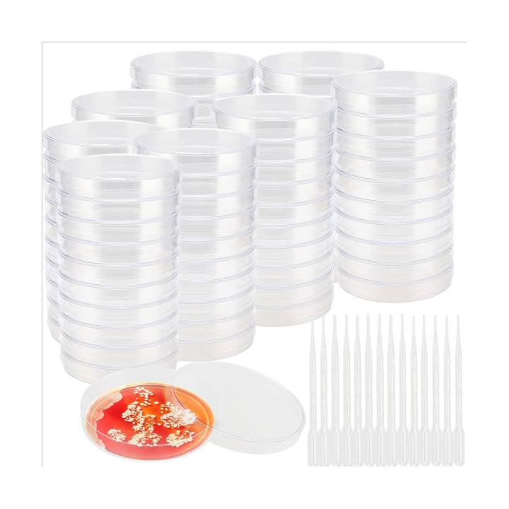 30 Pack 60 X 15 Mm Plastic Petri Dishes With Lids, Petri Dish, Deep