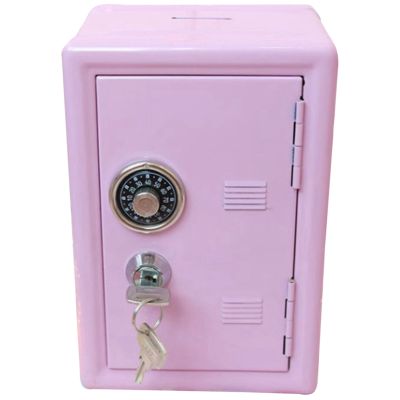 Kids Money , Mini Money Box Gift Safe Case Password with Key Metal Money Box Storage Bedroom Locker Home Ornament