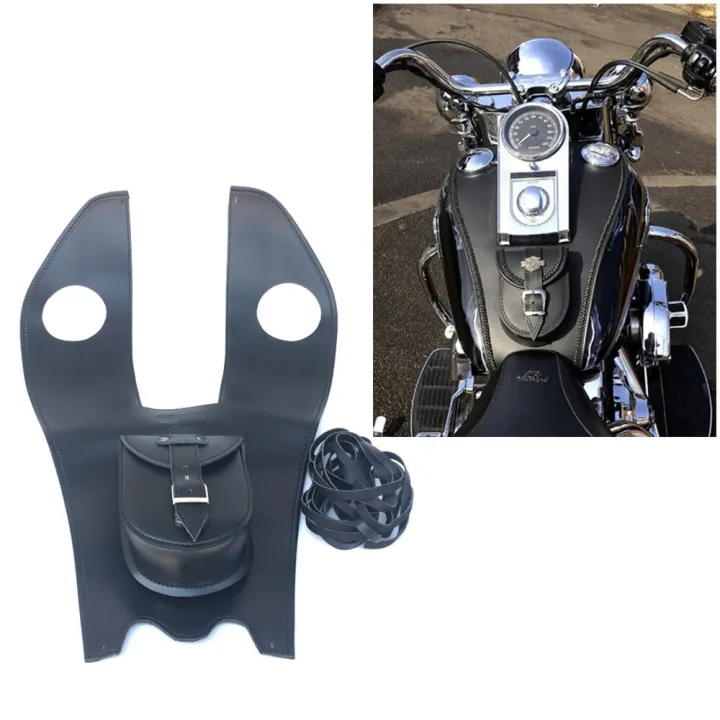 For Harley Softail Fatboy Heritage Deluxe Leather Tank Cover Panel Pad
