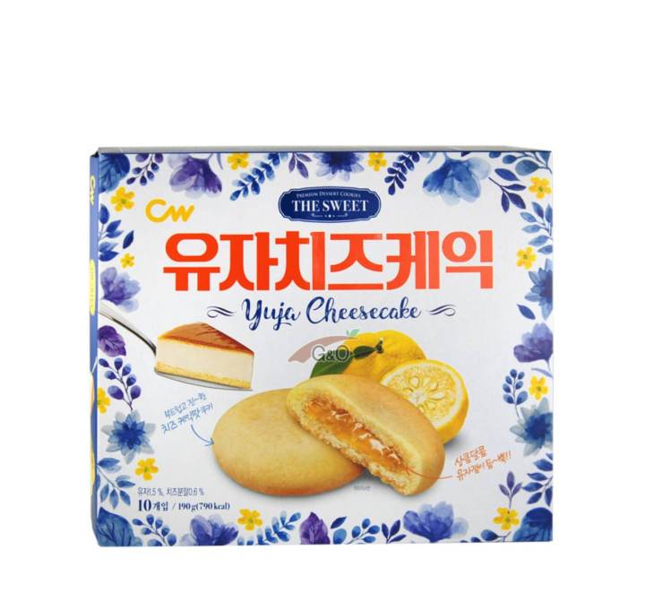 คุกกี้เกาหลีรสชีสเค้กสอดไส้แยมส้มยูสุ-yuja-cheese-cake-190g-10pcs