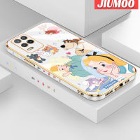 เคส JIUMOO สำหรับ Realme 8 5G 8S 5G Q3i V13 5G Narzo 30 5G เคส Q3ลายสโนว์ไวท์ใหม่กรอบสี่เหลี่ยมจัตุรัสพื้นผิวชุบเคสซิลิก้าเจลกันกระแทกเคสมือถือเลนส์กล้องถ่ายรูปฝาครอบป้องกัน