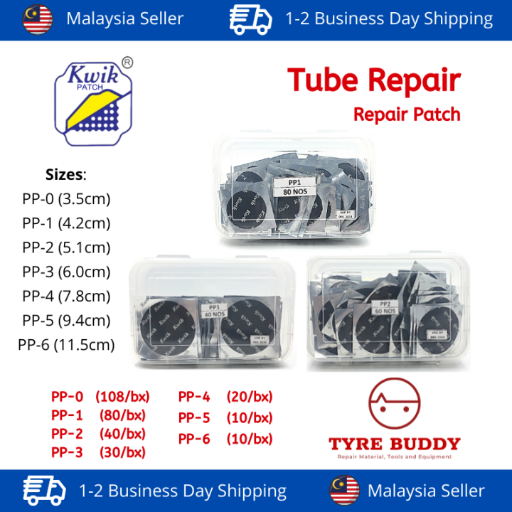 KWIK Tube Repair Patches; PP0; PP1; PP2; PP3; PP4; PP5; PP6