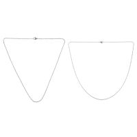 2 Pcs Jewelry Woman Chain, Stainless Steel "O" Necklace, Silver Color - 2 mm, Wide 50 cm Long &amp; 65 cm Long