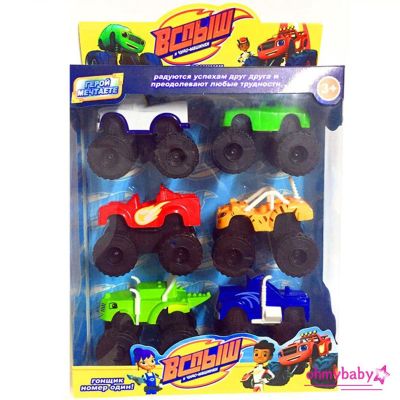 【OMB】6PCS Blaze and the Monster Machines Kid Diecast Toys Trucks Vehicles Racer Cars
