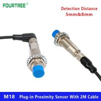 【YD】 M18 Air Plug Proximity Sensor Detection 5/8mm NPN PNP NO Inductive With 4 Cores Aviation Cable