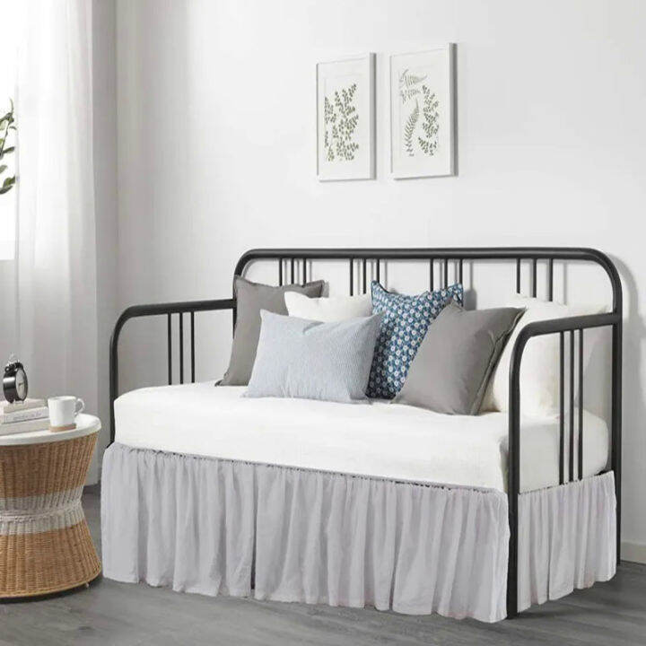Daybed Bed Skirt With Split Corners Three Side Coverage Add White