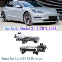 Left &amp; Right for 2017 18 19 20 21 Tesla Model 3 / Y Car Front Fog Light Driving Lamp LED DRL 1Pair Set Europe Version