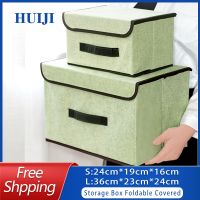 Storage Box Foldable Covered Non woven Dustproof Household Finishing Clothes Books Toys Quilt Small and Gig Large Storage Box