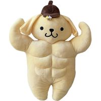 58Cm Cute Cartoon Kawaii Sanrioed Pompompurins Funny Chest Muscle Abdominal Muscle Pillow Doll Plush Toy Birthday Gift