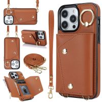 Fashion Leather Phone Case For iPhone 14 13 12 Mini 11 Pro XS Max 7 8 Plus X XR SE 2020 2022 Lanyard Wallet Crossbody Back Cover