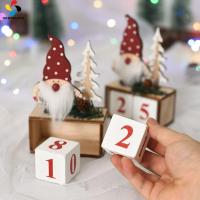 OKDEALS01 1ชิ้นค่ะ น่ารักน่ารักๆ ปฏิทิน Navidad ทำจากไม้ คริสต์มาสดีไอวาย งานฝีมืองานประดิษฐ์ ปฏิทินคริสมาสต์ เครื่องประดับตกแต่งบ้าน ของขวัญสำหรับเด็ก