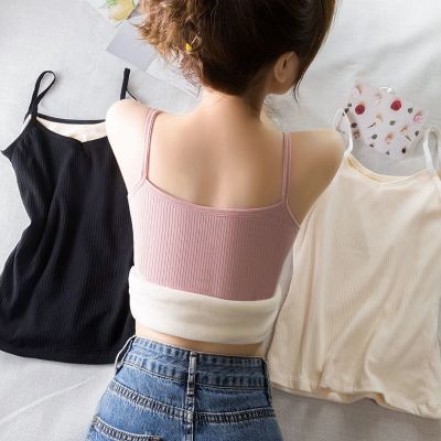 【DEAR】 new Thermal Vest Womens Fleece-Lined Thickened Underwear Heating Slim-Fit Cold-Proof Korean Style Student Solid Color Camisole