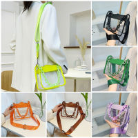 Jelly Bag Candy Color Transparent Bag PVC Bag Chain Bag Ladies Bag Shoulder Bag Messenger Bag Satchel