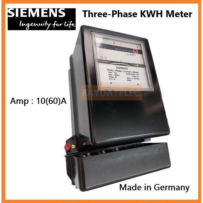 SIEMENS 10(60)A 415V THREE PHASE ANALOG KWH METER (MADE IN GERMANY