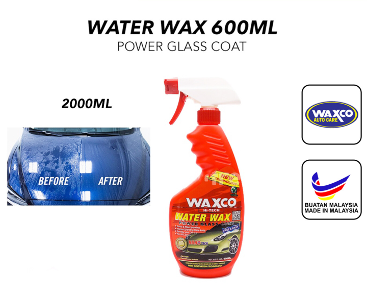 Waxco HiTech Water Wax Power Glass Coat car care windshield window